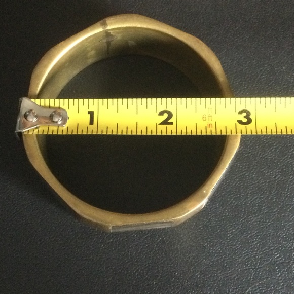 Vintage Unique Brass Bangle Bracelet - Picture 6 of 7
